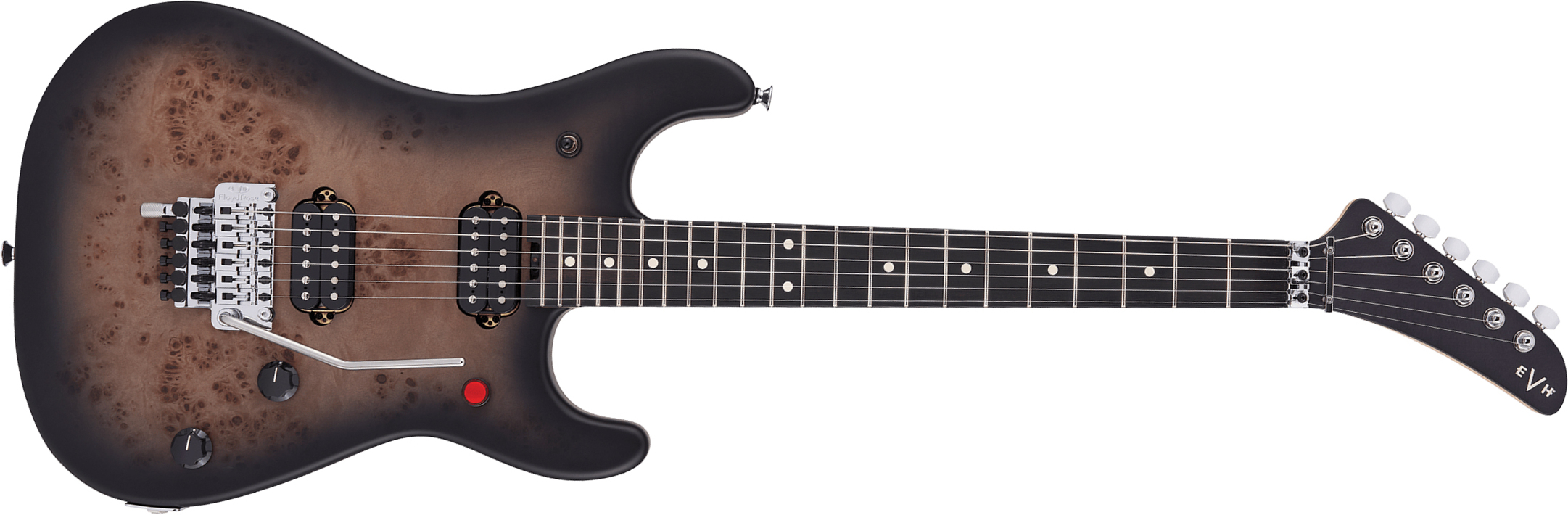 Evh 5150 Deluxe Poplar Burl Mex 2h Fr Eb - Black Burst - Guitarra eléctrica con forma de str. - Main picture