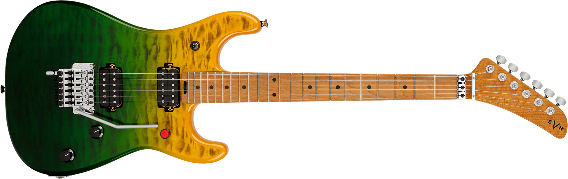 Evh 5150 Series Deluxe Qm Mex 2h Fr Mn - Limeade Zest - Guitarra eléctrica con forma de str. - Main picture