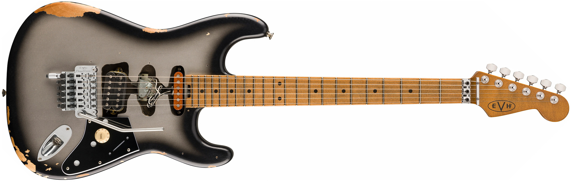 Evh Frankenstein Relic Mex 1h Fr Mn - Silverburst - Guitarra eléctrica con forma de str. - Main picture