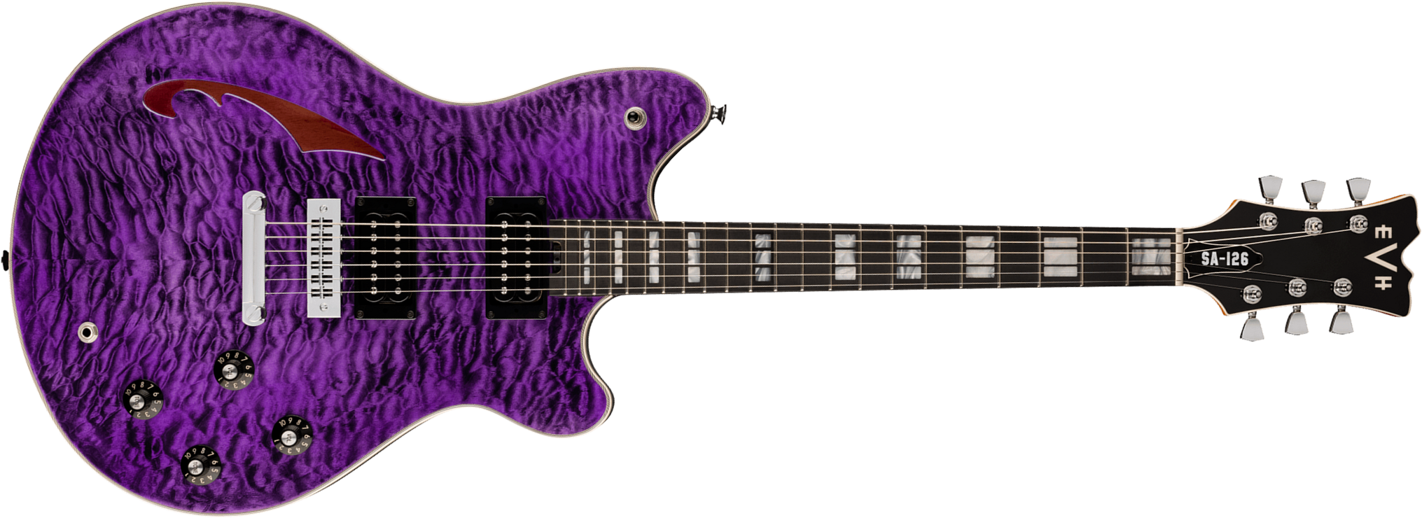 Evh Sa126 Special Qm 2h Ht Eb - Transparent Purple - Guitarra electrica metalica - Main picture