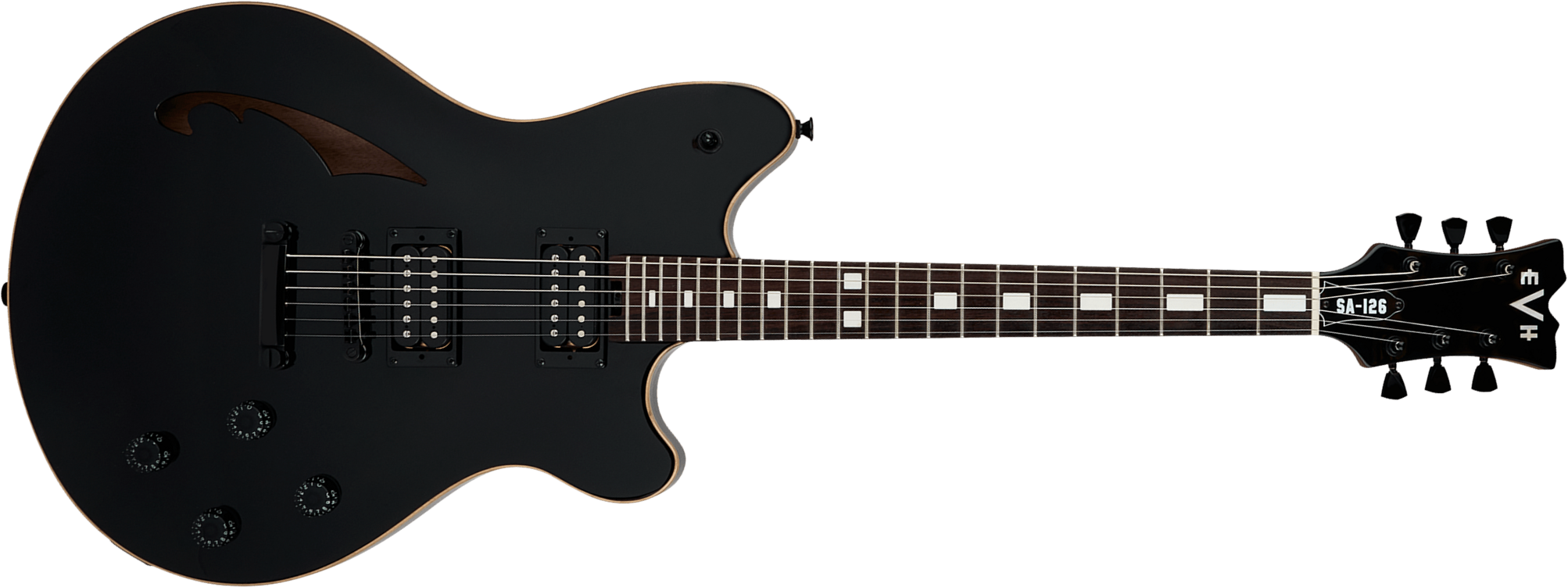 Evh Sa126 Standard 2h Ht Rw - Piano Black - Guitarra eléctrica semi caja - Main picture