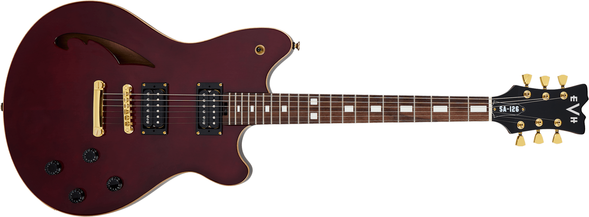 Evh Sa126 Standard 2h Ht Rw - Wine Red - Guitarra eléctrica semi caja - Main picture