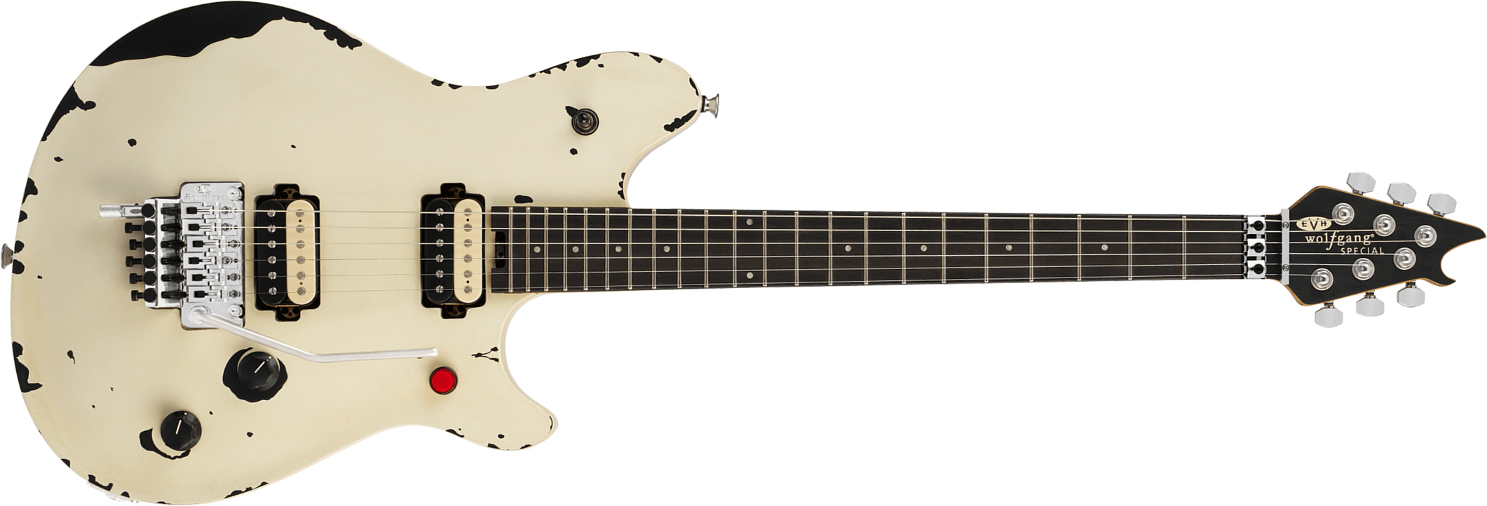 Evh Wolfgang Special Ltd Mex 2h Fr Eb - Distressed Ivory - Guitarra eléctrica de autor - Main picture