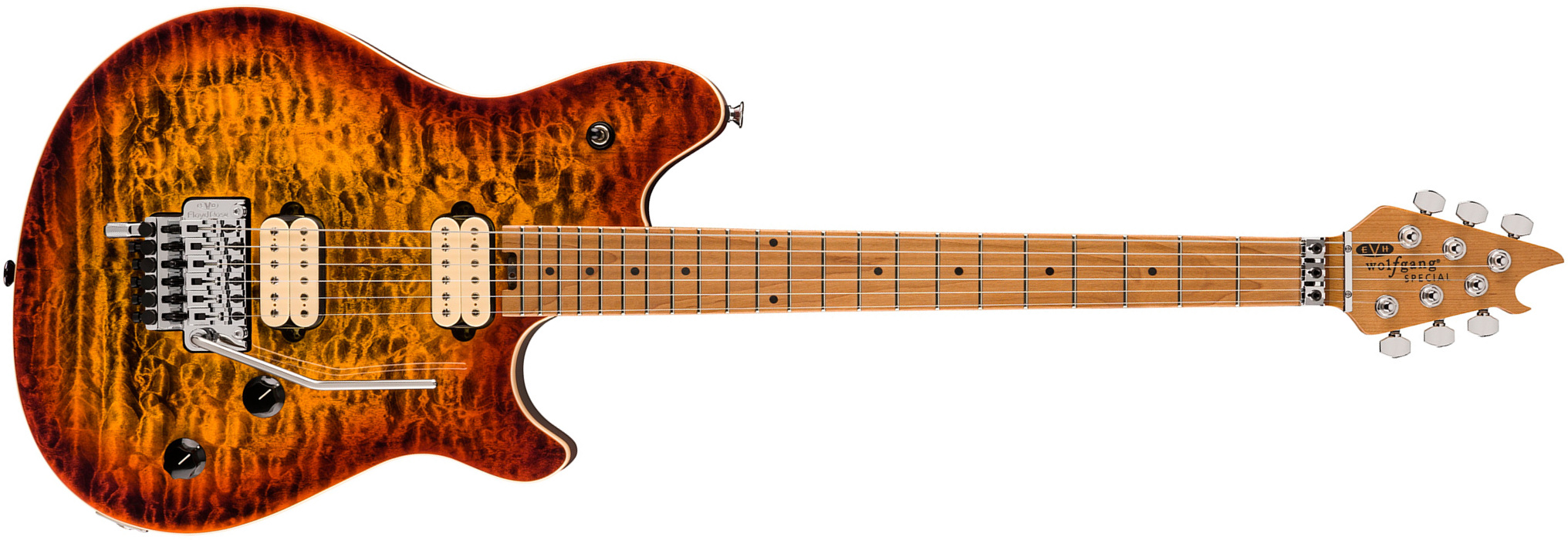 Evh Wolfgang Special Qm 2h Fr Mn - Tiger Eye Glow - Guitarra eléctrica de doble corte - Main picture