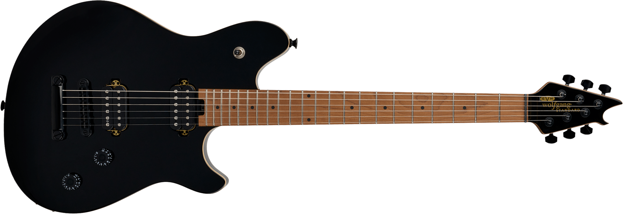 Evh Wolfgang Standard Tom Ind 2h Ht Mn - Gloss Black - Guitarra electrica metalica - Main picture