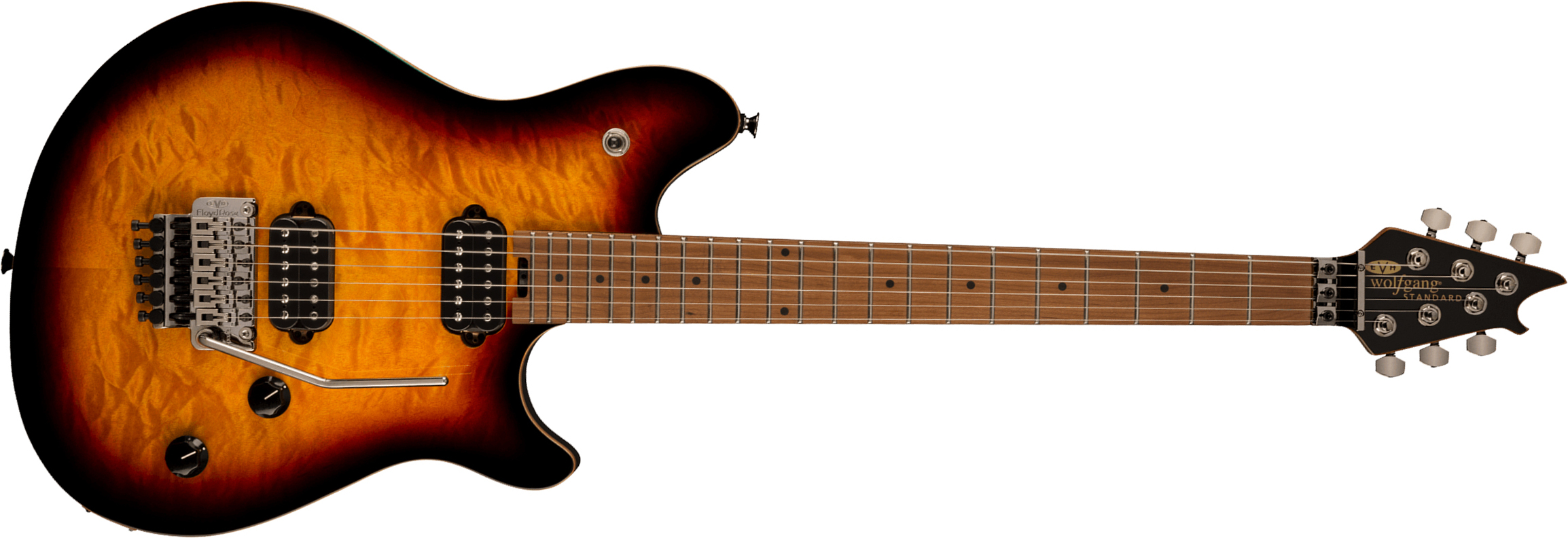 Evh Wolfgang Wg Standard Qm 2h  Fr Mn - 3-color Sunburst - Guitarra electrica metalica - Main picture