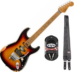 Packs guitarra eléctrica Evh Frankenstein Relic + Premium Cable 20 ft + Premium Leather Strap - vintage sunburst