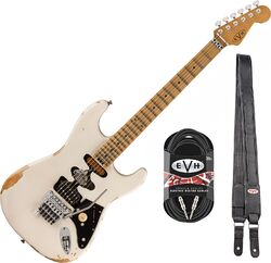 Packs guitarra eléctrica Evh                            Frankenstein Relic + Premium Cable 20 ft + Premium Leather Strap - white