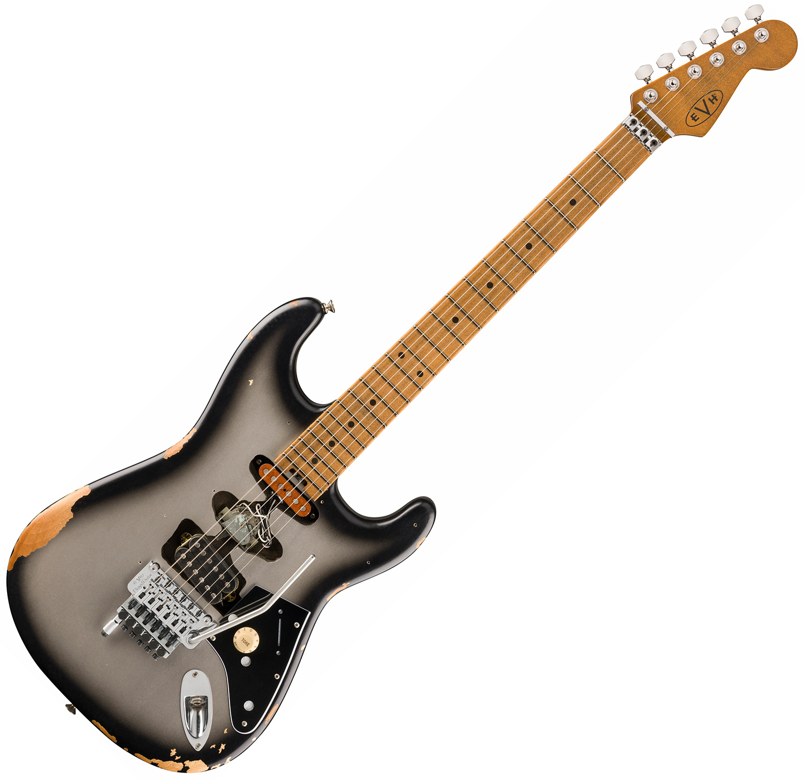 Evh Frankenstein Relic Mex 1h Fr Mn + Premium Cable 42.inc + Premium Strap - Silverburst - Packs guitarra eléctrica - Variation 1