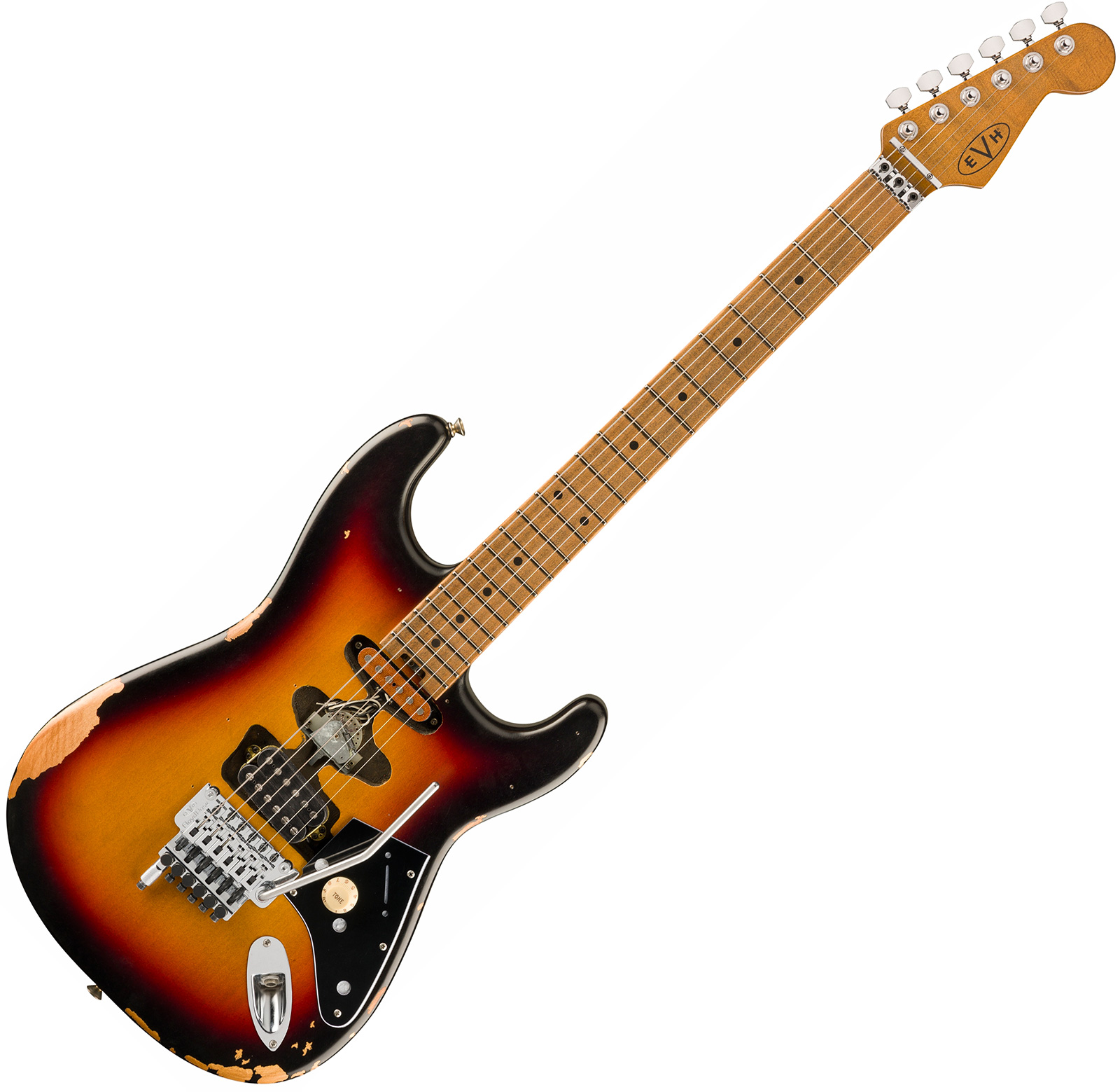 Evh Frankenstein Relic Mex 1h Fr Mn + Premium Cable 42.inc + Premium Strap - Vintage Sunburst - Packs guitarra eléctrica - Variation 1