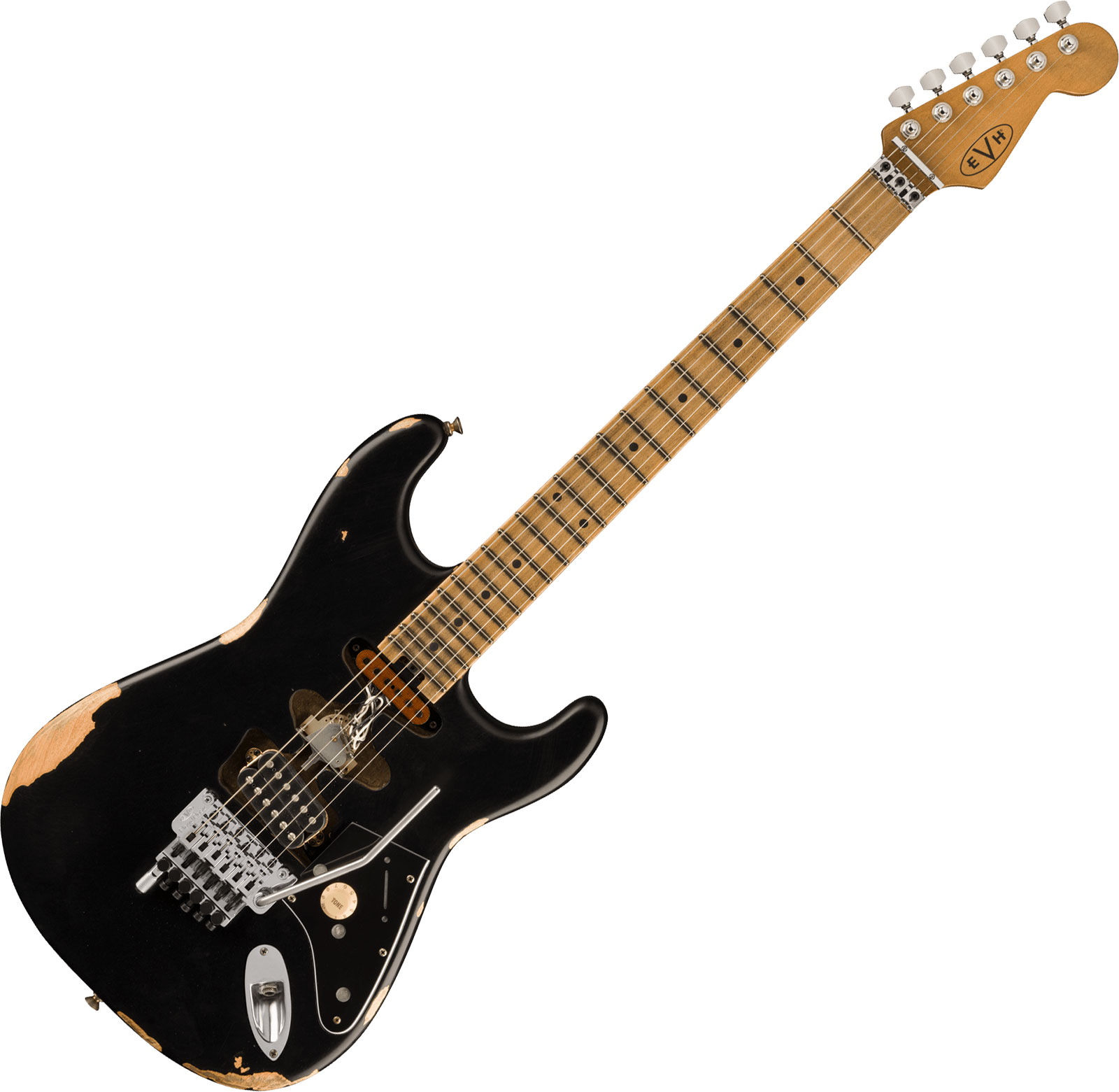 Evh Frankenstein Relic Mex 1h Fr Mn + Premium Cable 42.inc + Premium Strap - Black - Packs guitarra eléctrica - Variation 1