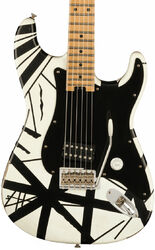 Guitarra eléctrica con forma de str. Evh Striped Series '78 Eruption - White with black stripes relic