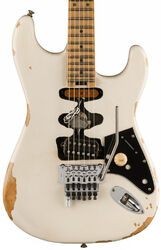 Guitarra eléctrica con forma de str. Evh Frankenstein Relic - White