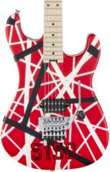 Guitarra eléctrica con forma de str. Evh                            Striped Series 5150 - Red black & white stripes