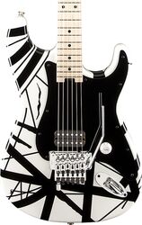 Guitarra eléctrica con forma de str. Evh                            Striped Series - White with black stripes