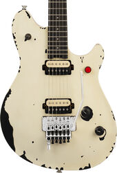 Guitarra eléctrica de autor Evh Striped Wolfgang Special Ltd (MEX, EB) - Distressed Ivory