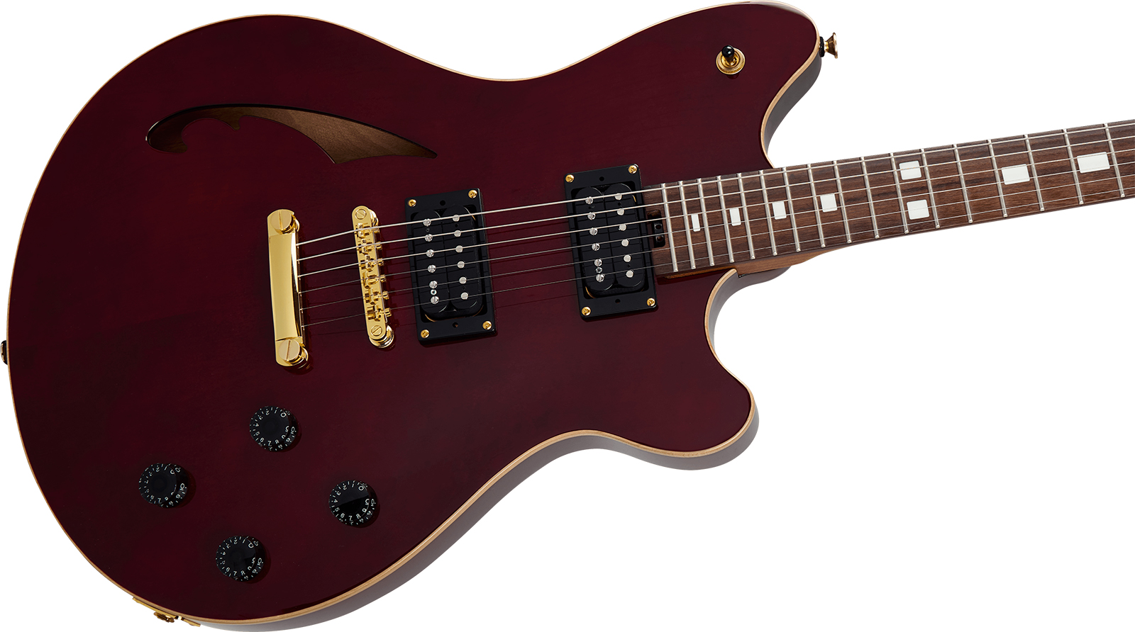 Evh Sa126 Standard 2h Ht Rw - Wine Red - Guitarra eléctrica semi caja - Variation 2