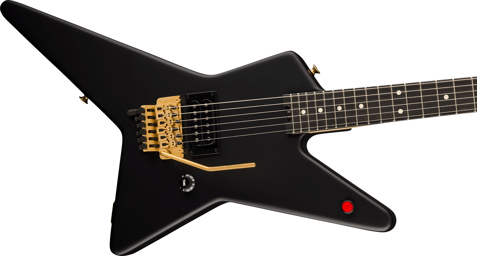 Evh Star Limited Edition 1h Fr Eb - Stealth Black With Gold Hardware - Guitarra electrica metalica - Variation 2