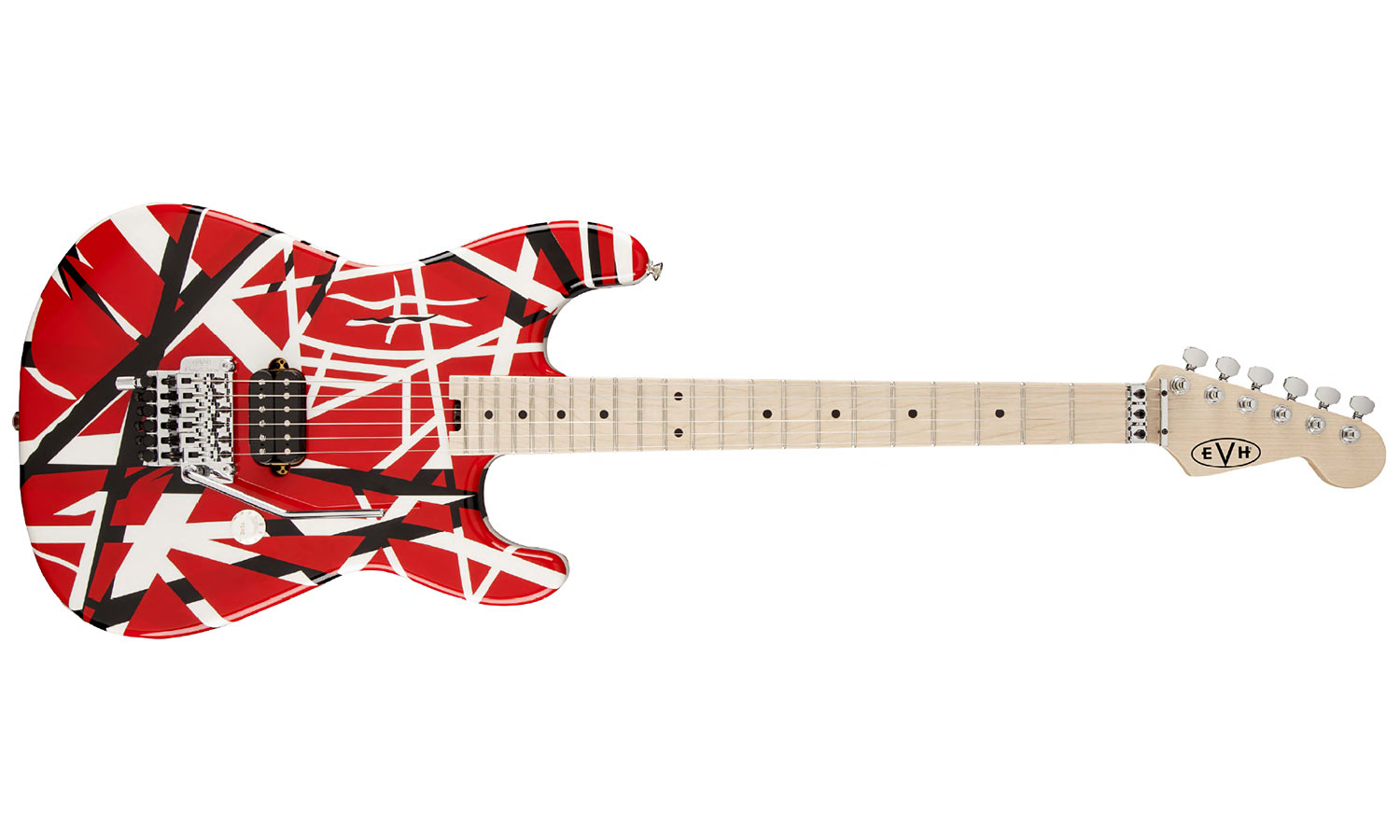 Evh Striped Series - Red With Black Stripes - Guitarra eléctrica con forma de str. - Variation 1