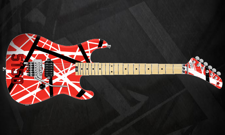 Evh Striped Series 5150 Mex Mn 2017 - Red, Black & White Stripes - Guitarra eléctrica con forma de str. - Variation 1