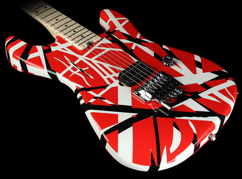 Evh Striped Series - Red With Black Stripes - Guitarra eléctrica con forma de str. - Variation 6