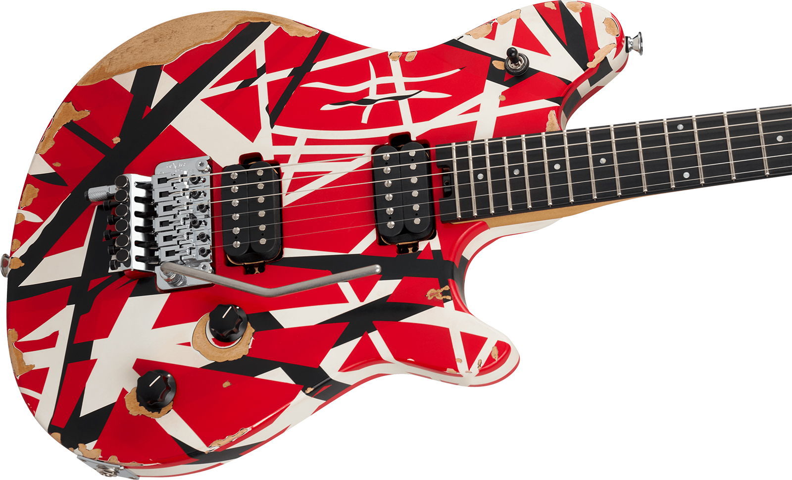 Evh Wolfgang Special Striped Ltd Mex 2h Fr Eb - Aged Red Black & White Stripes - Guitarra electrica metalica - Variation 2