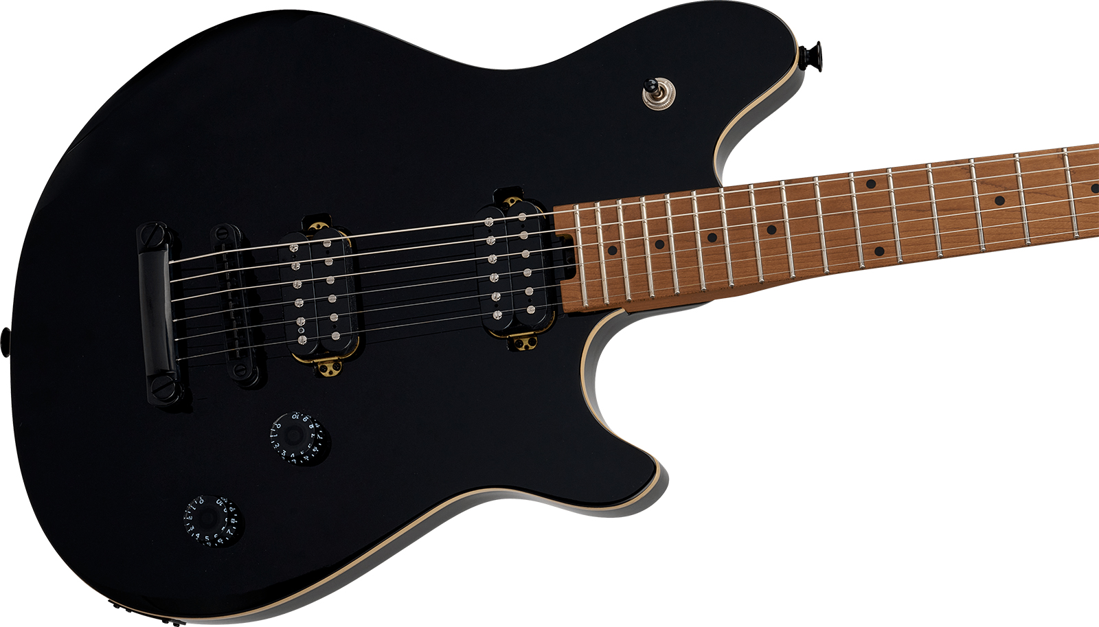 Evh Wolfgang Standard Tom Ind 2h Ht Mn - Gloss Black - Guitarra electrica metalica - Variation 2