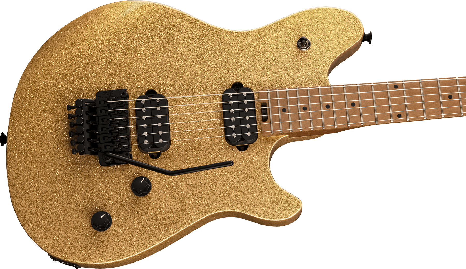 Evh Wolfgang Wg Standard 2h Fr Mn - Gold Sparkle - Guitarra electrica metalica - Variation 2