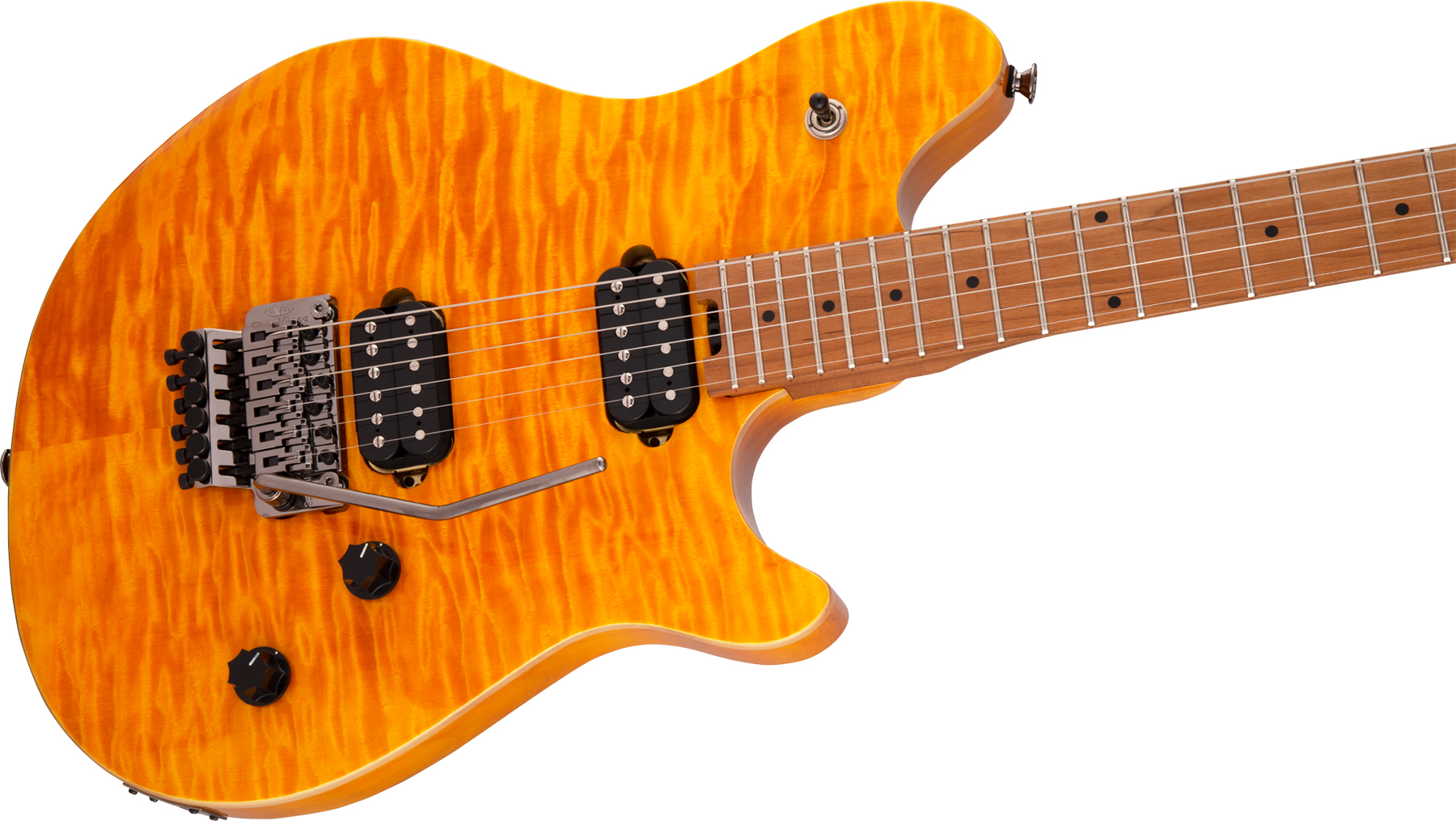 Evh Wolfgang Wg Standard Qm 2h  Fr Mn - Transparent Amber - Guitarra electrica metalica - Variation 2