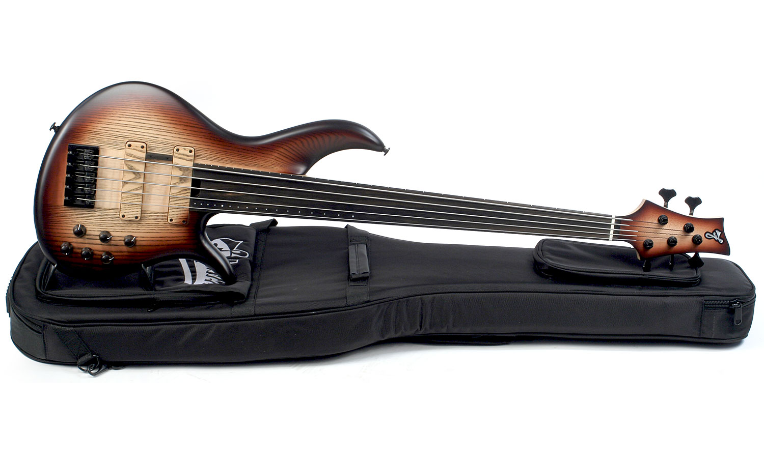 F Bass Bnf5 Fretless 5 String Ebony Fretboard - Brown Burst Satin - Bajo eléctrico de cuerpo sólido - Variation 1