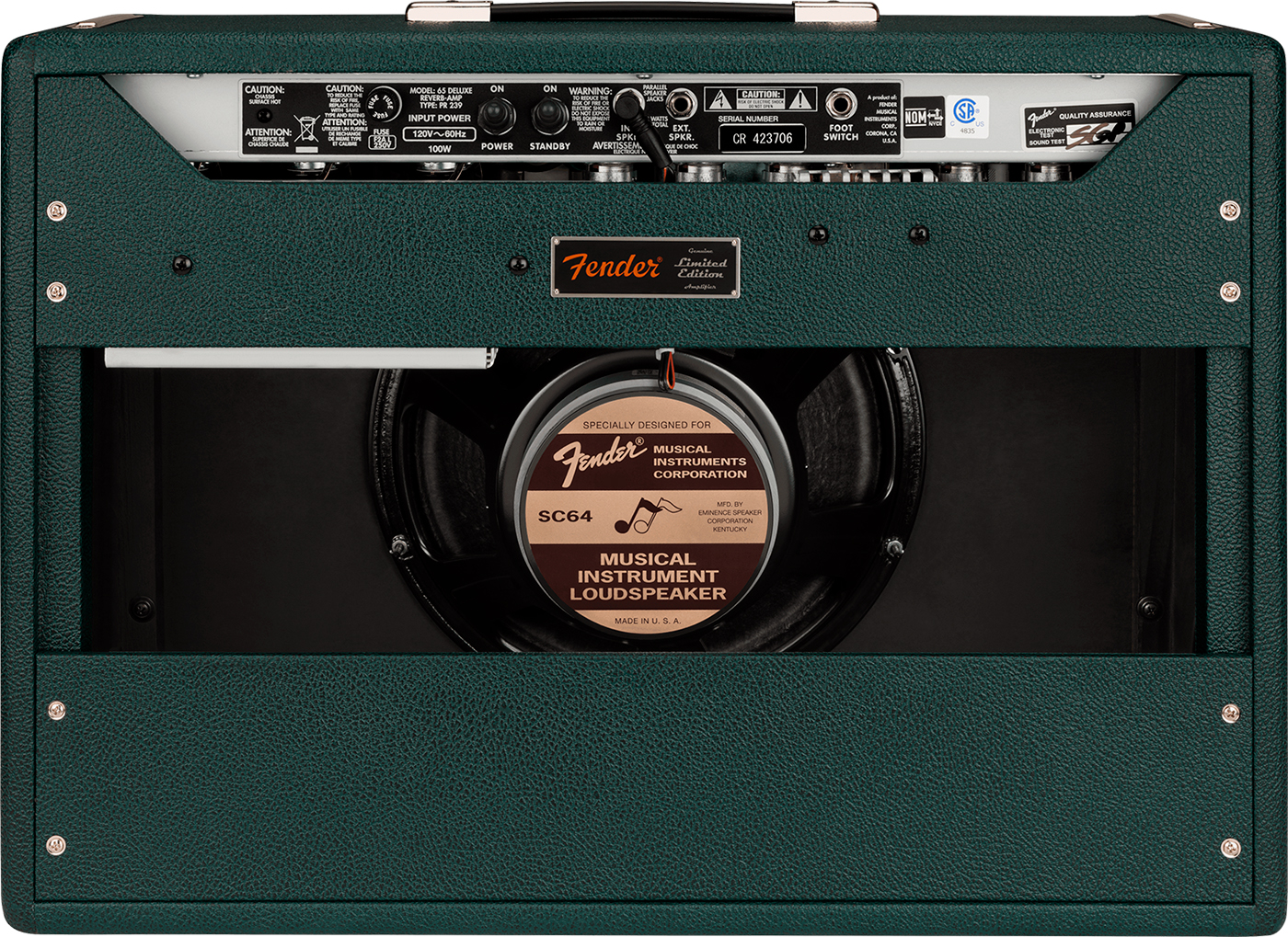 Fender 65 Deluxe Reverb Ltd 22w 6v6 1x12 Eminence Sc64 British Racing Green - Combo amplificador para guitarra eléctrica - Variation 2