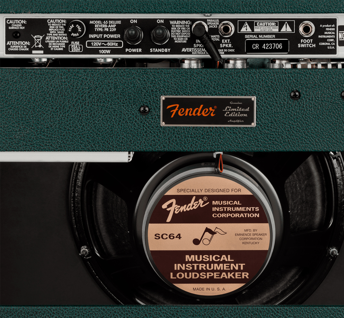 Fender 65 Deluxe Reverb Ltd 22w 6v6 1x12 Eminence Sc64 British Racing Green - Combo amplificador para guitarra eléctrica - Variation 3