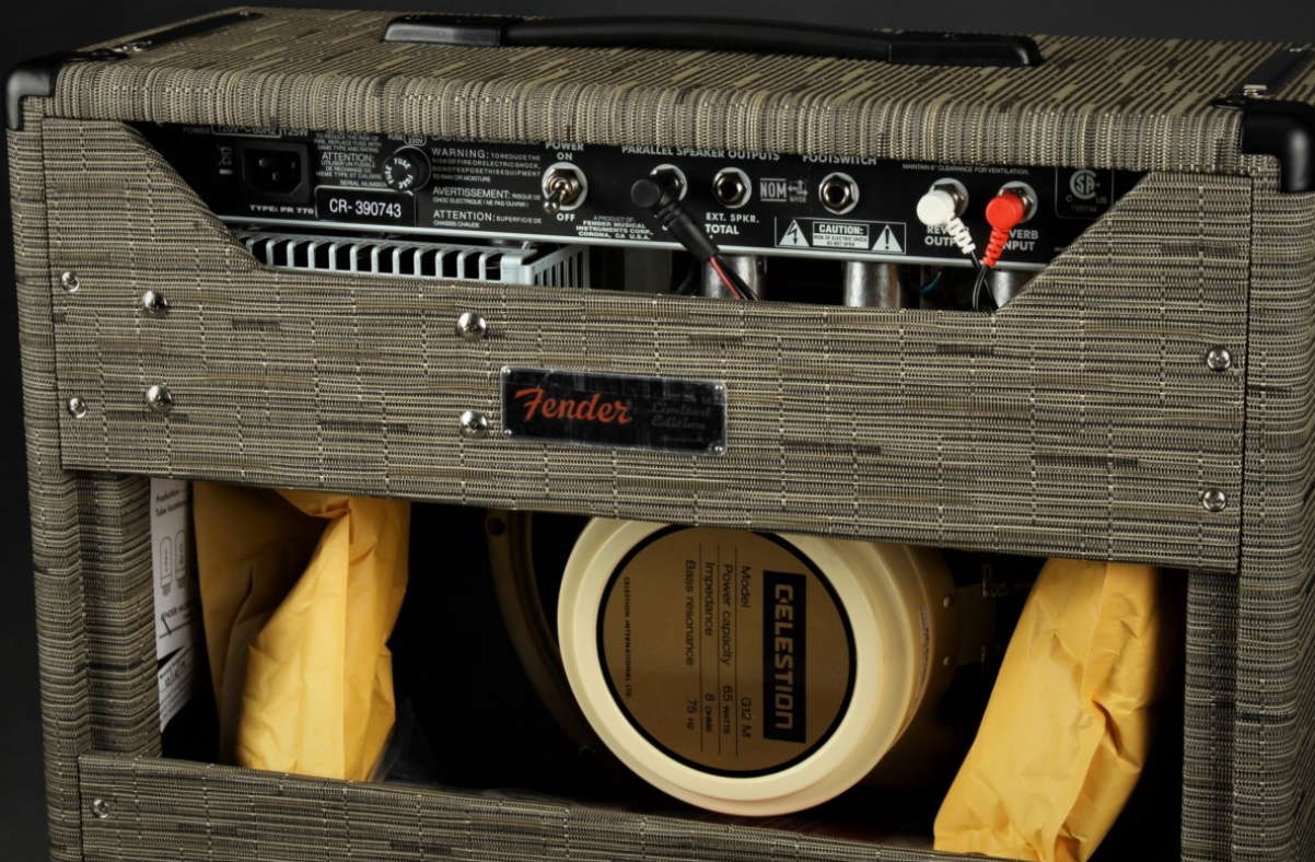 Fender 65 Princeton Reverb Fsr Ltd 15w 1x12 Celestion Creamback Chilewich Charcoal - Combo amplificador para guitarra eléctrica - Variation 1