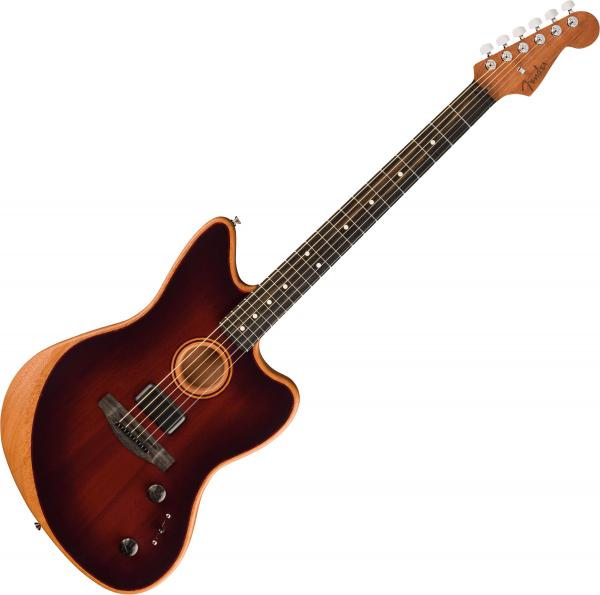 Guitarra acústica & electro Fender American Acoustasonic Jazzmaster All-Mahogany - Bourbon burst