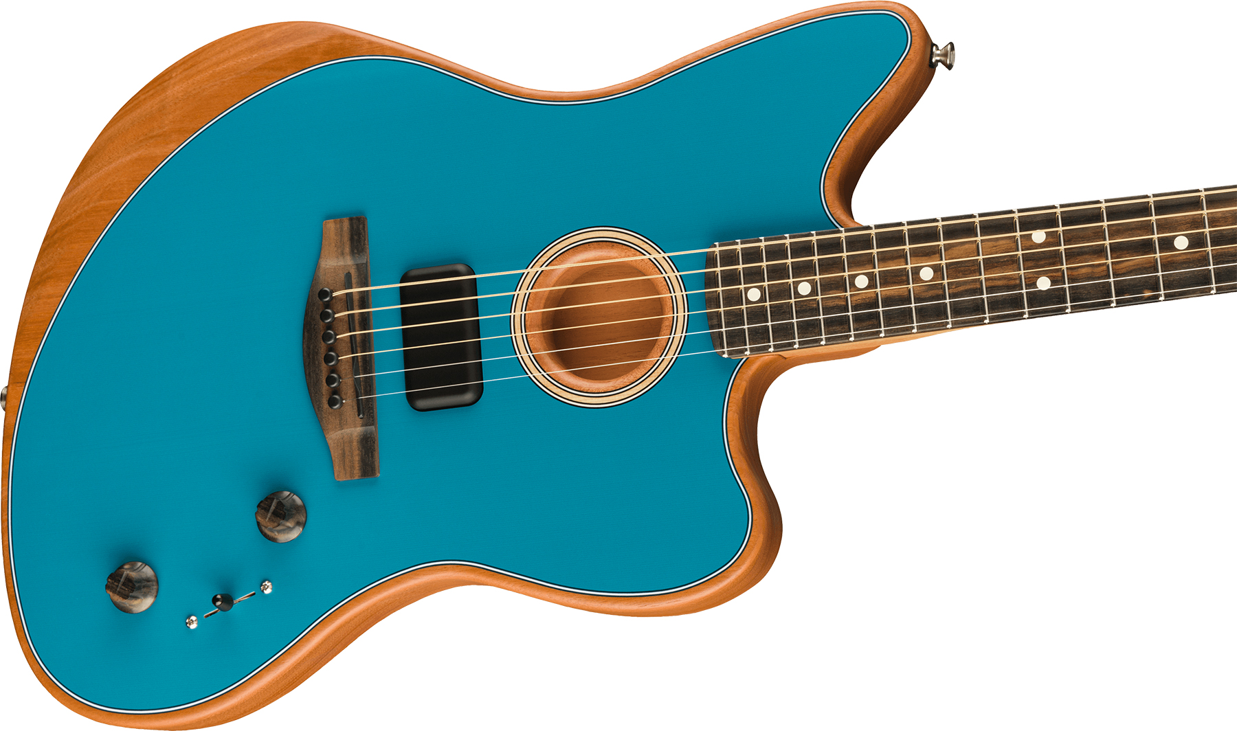 Fender American Acoustasonic Jazzmaster Usa Eb - Ocean Turquoise - Guitarra electro acustica - Variation 2