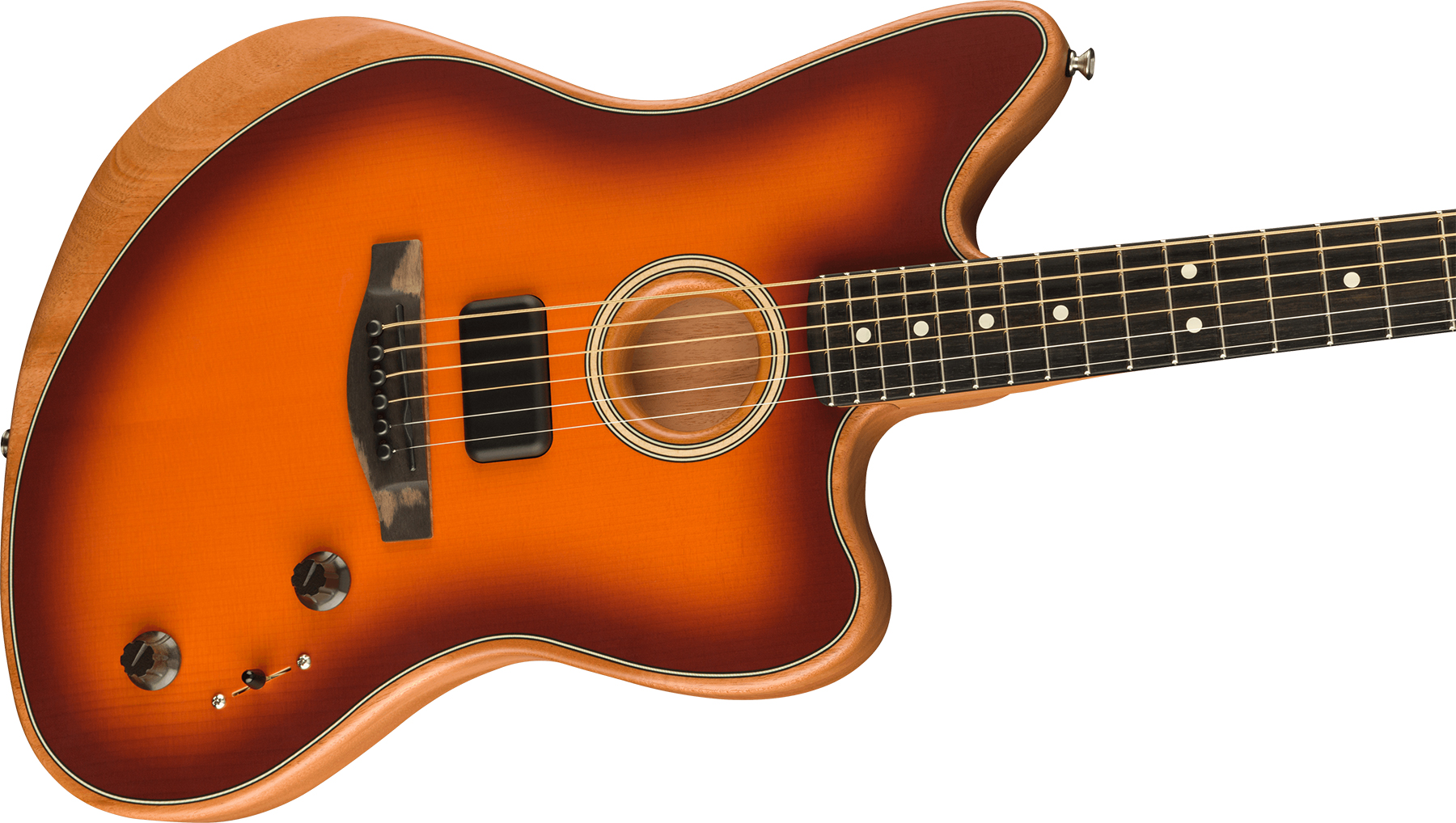 Fender American Acoustasonic Jazzmaster Usa Eb - Tobacco Sunburst - Guitarra electro acustica - Variation 2