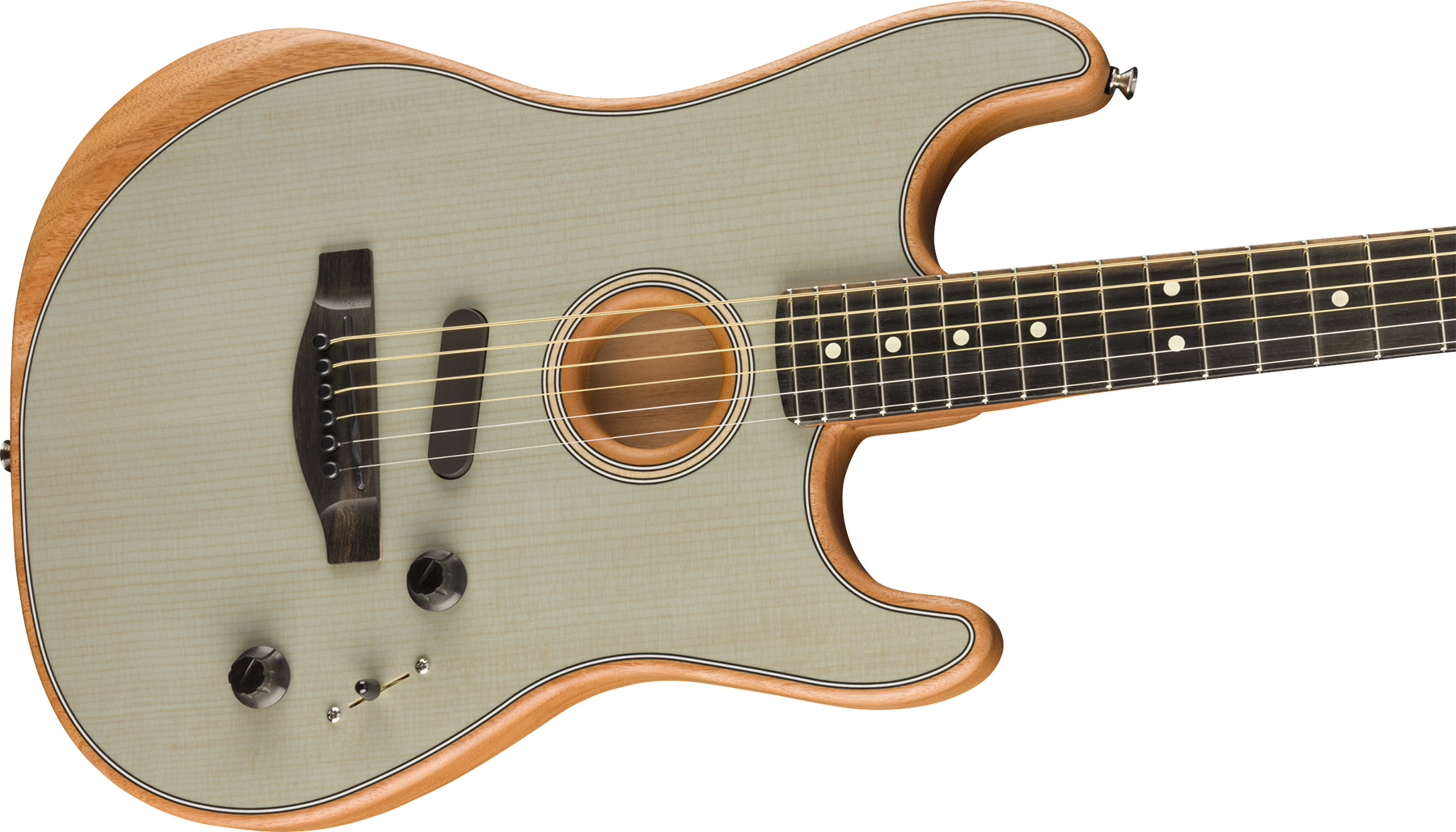 Fender American Acoustasonic Strat Usa Eb - Transparent Sonic Blue - Guitarra electro acustica - Variation 2