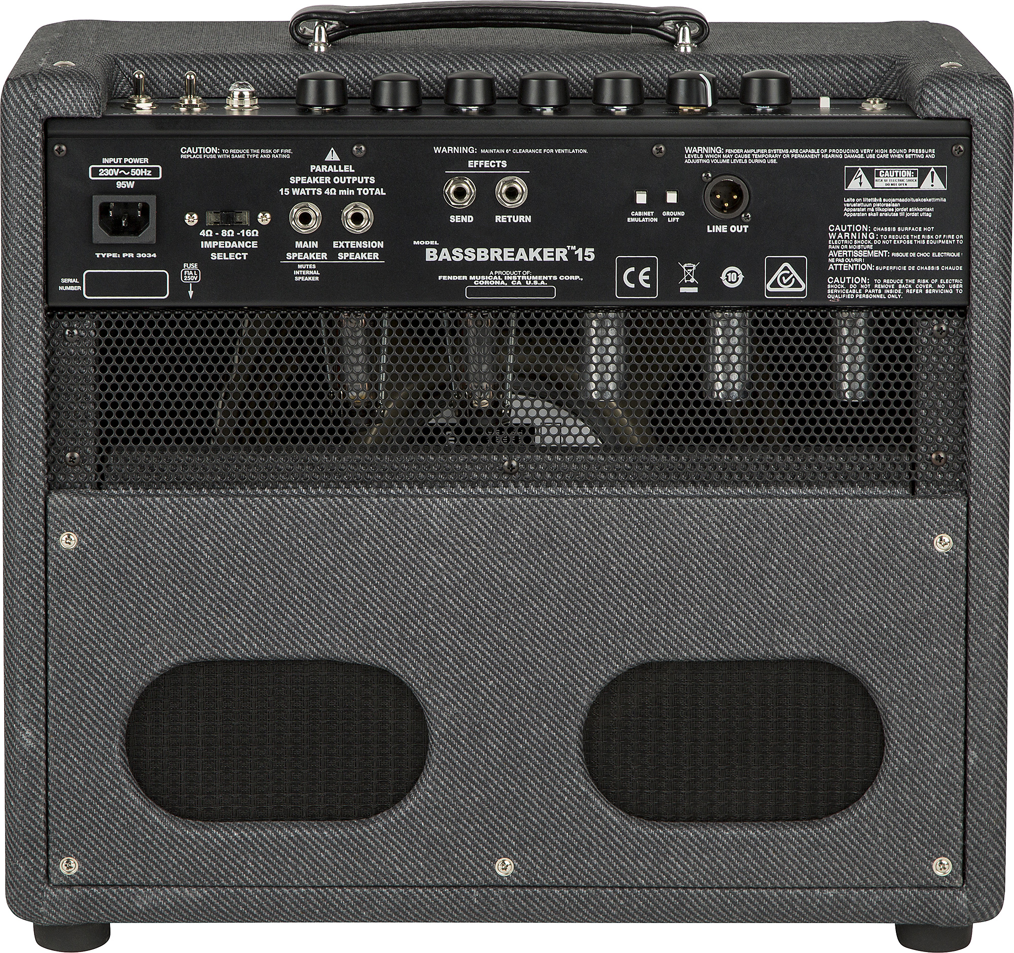 Fender Bassbreaker 15 Combo 15w 1x12 Gray Tweed - Combo amplificador para guitarra eléctrica - Variation 2