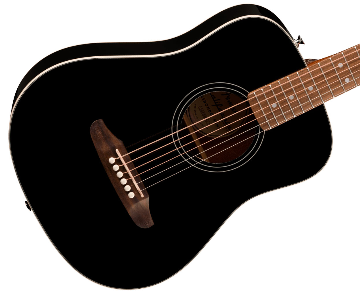 Fender California Standard Redondo Mini Epicea Sapele Noy +housse - Black - Guitarra folk - Variation 2