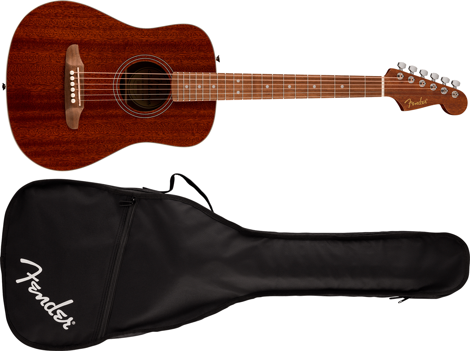 Fender California Standard Redondo Mini Tout Sapele Noy +housse - Natural - Guitarra folk - Variation 4