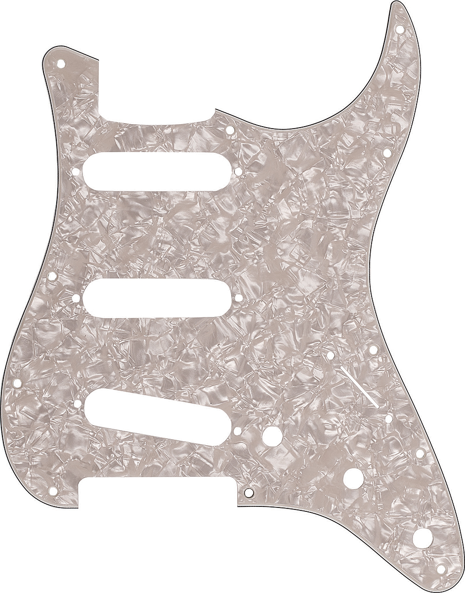 Fender 11-hole Modern-style Stratocaster S/s/s 4-ply - Aged White Pearl - - Golpeador - Main picture