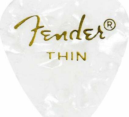 Fender 351 Shape Premium Thin White Moto - Púas - Main picture