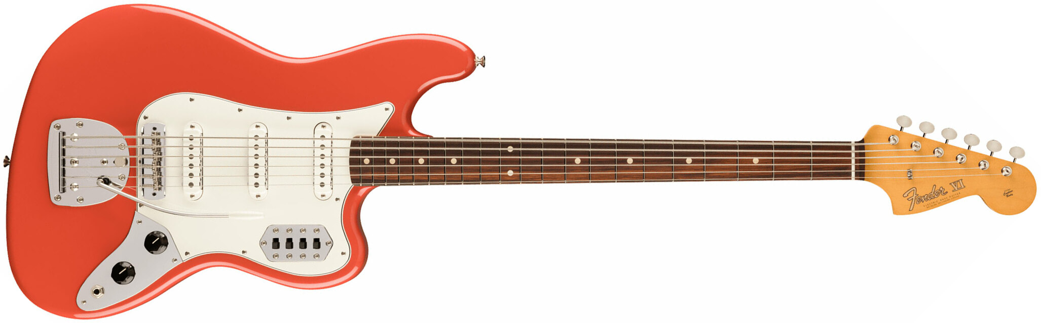 Fender 60s Bass Vi Vintera 2 3s Trem Rw - Fiesta Red - Guitarra eléctrica barítono - Main picture