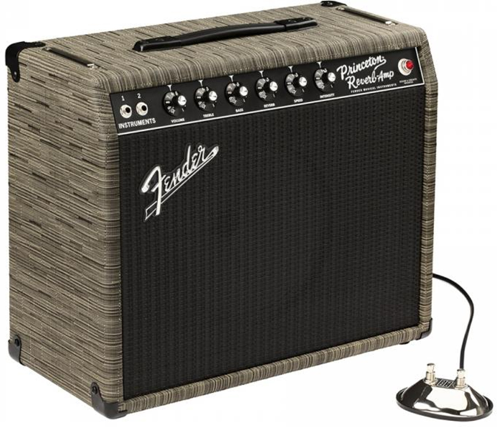 Fender 65 Princeton Reverb Fsr Ltd 15w 1x12 Celestion Creamback Chilewich Charcoal - Combo amplificador para guitarra eléctrica - Main picture