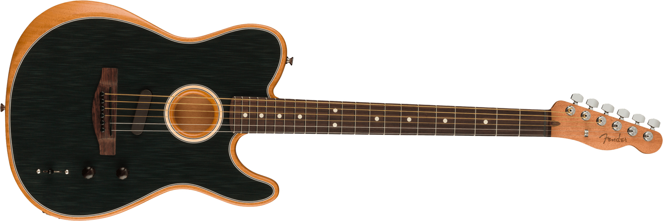 Fender Acoustasonic Tele Player Mex Epicea Acajou Rw - Brushed Black - Guitarra electro acustica - Main picture