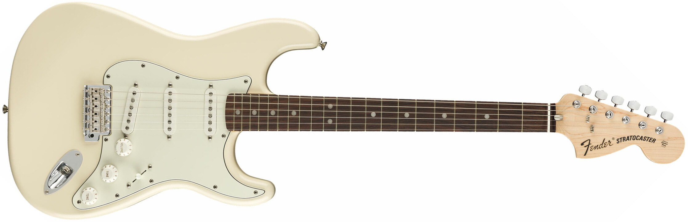 Fender Albert Hammond Strat Mex Signature 3s Trem Rw - Olympic White - Guitarra eléctrica con forma de str. - Main picture