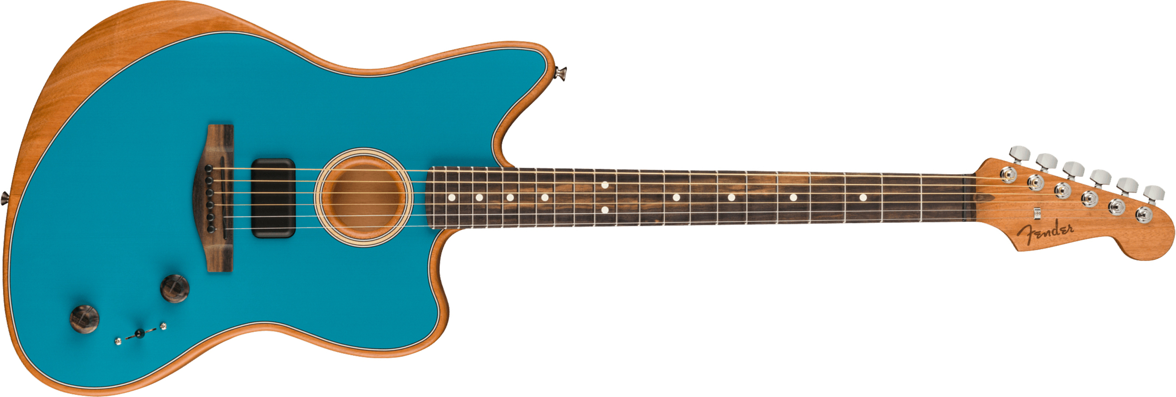 Fender American Acoustasonic Jazzmaster Usa Eb - Ocean Turquoise - Guitarra electro acustica - Main picture