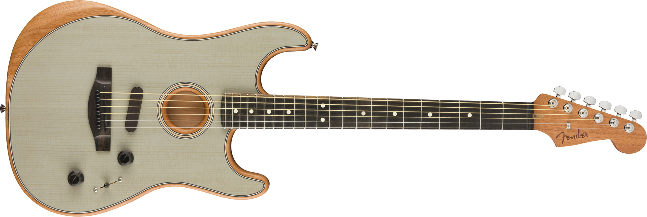 Fender American Acoustasonic Strat Usa Eb - Transparent Sonic Blue - Guitarra electro acustica - Main picture