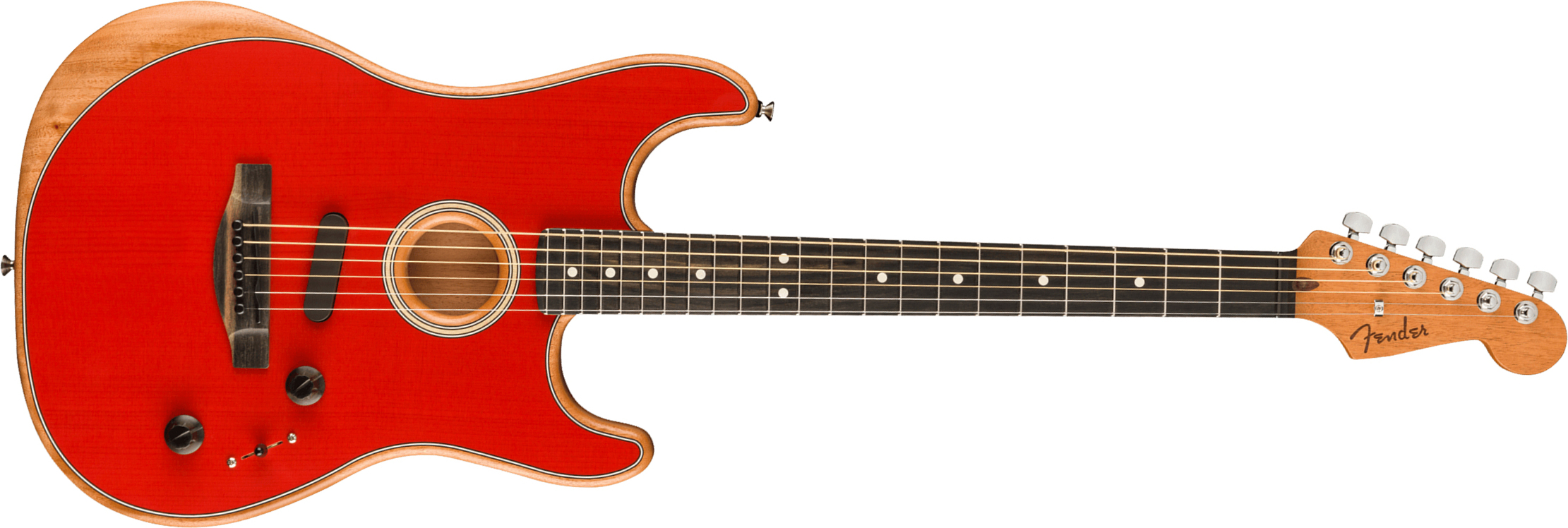 Fender American Acoustasonic Strat Usa Eb - Dakota Red - Guitarra electro acustica - Main picture