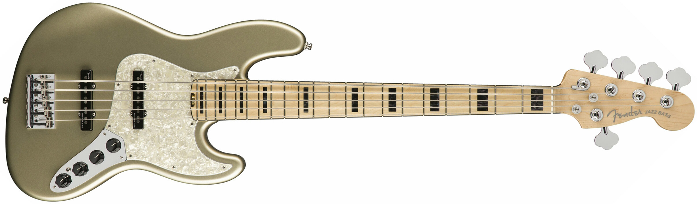 Fender American Elite Jazz Bass V Usa Mn - Champagne - Bajo eléctrico de cuerpo sólido - Main picture